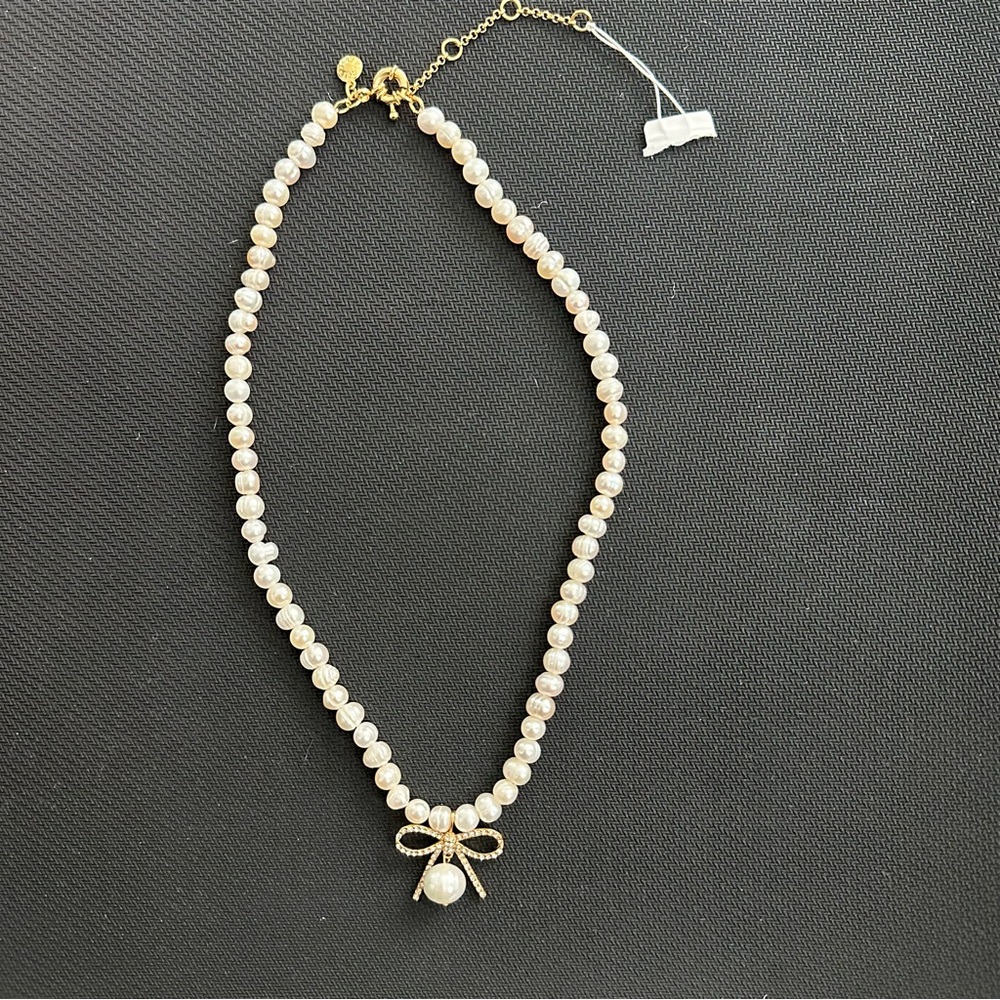 J.Crew Pearl Bow Necklace